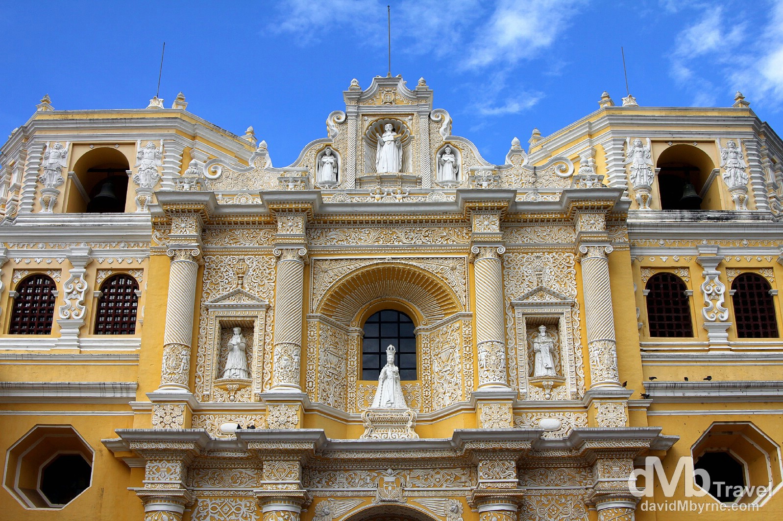 The façade of the Iglesia y Convento de Nuestra Senora de la Merced, Antigua, Guatemala. May 25th 2013.