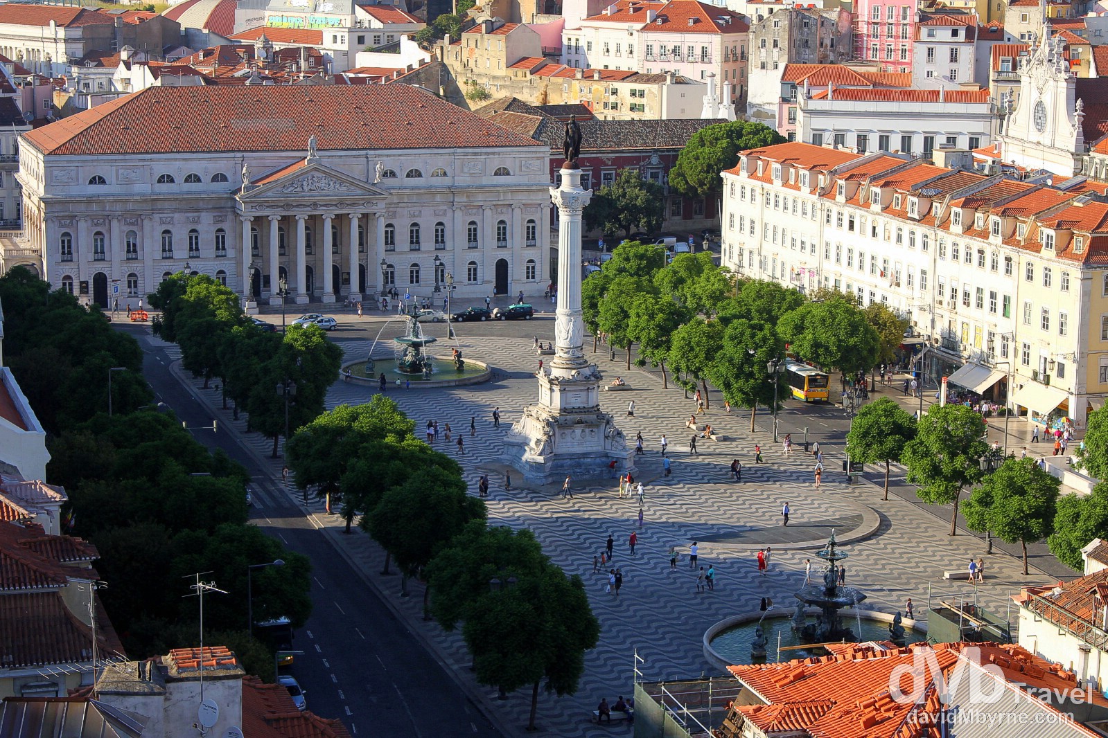 Praça de D. Pedro IV (Rossio Square) as seen from atop the Santa Justa Lift, Lisbon, Portugal. August 26th 2013.