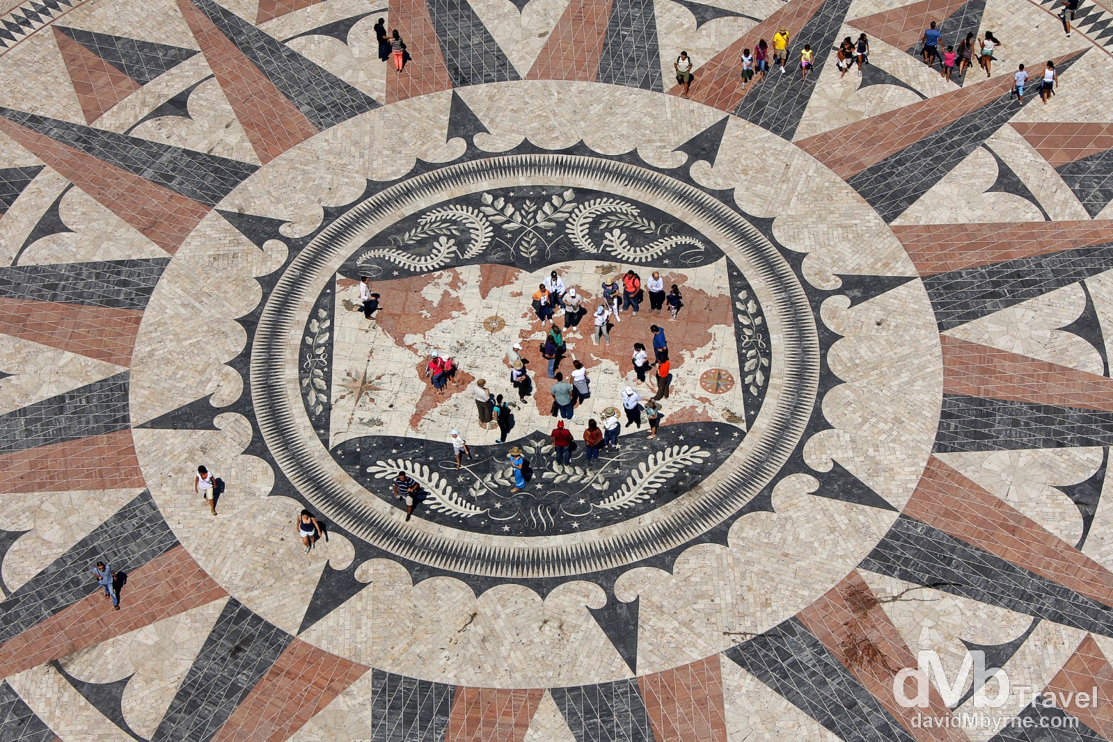 The view from the top of the Monument To The Discoveries in  Belem, Lisbon, Portugal. August 26th 2013. 