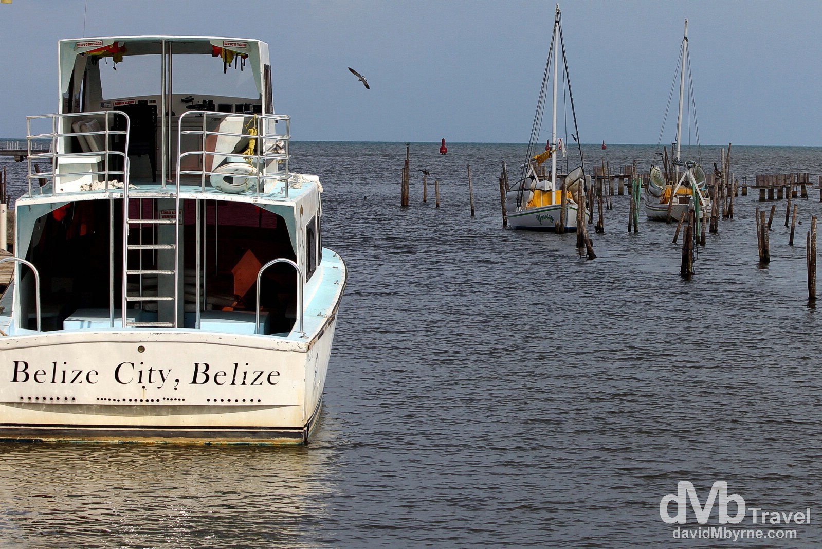 Boats in Haulover Creek, Belize City, Belize. May 12th 2013.