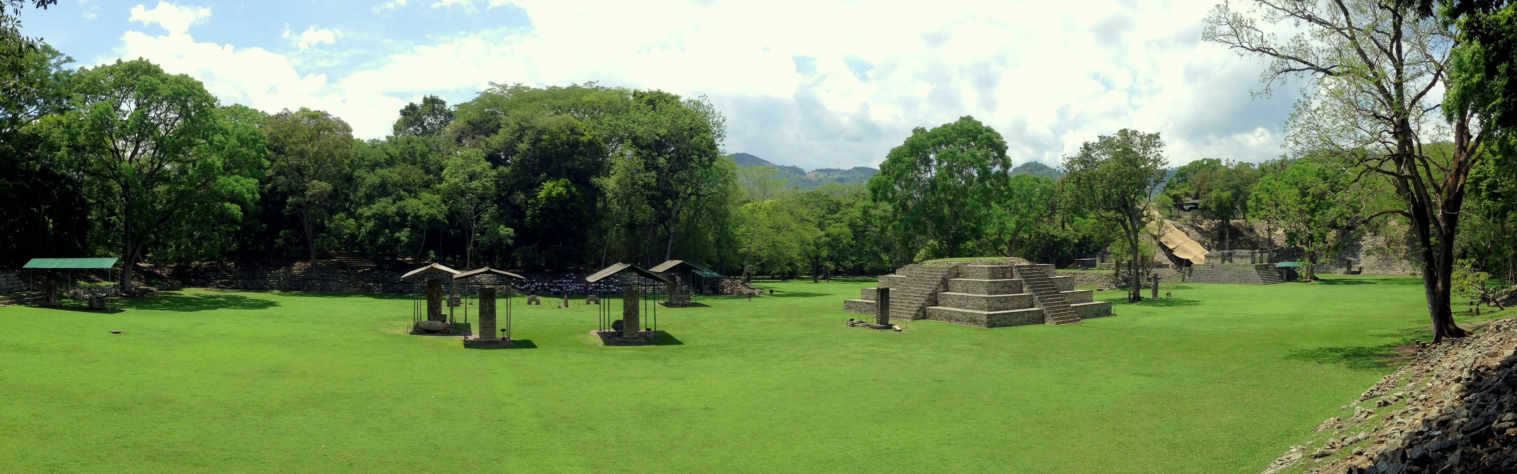 A panorama of the Great Plaza of the Copan Architectural Site, western Honduras. June 7th 2013 (iPod)
