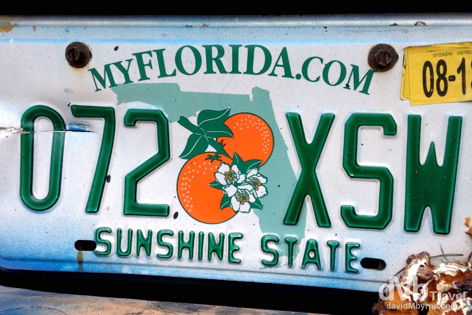A licence plate on the streets of Key West, Florida, USA. July 3rd 2013. (iPod)