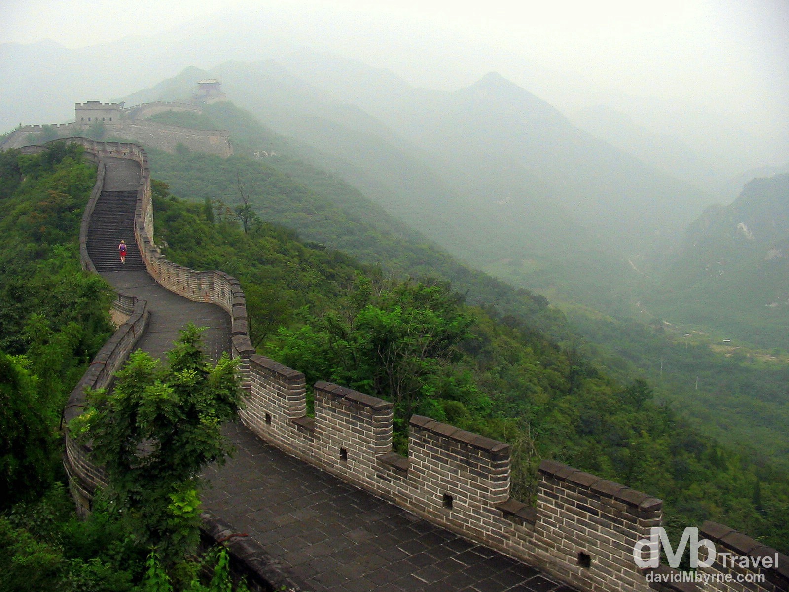 Walking on The Great Wall, Juyongguan, China. August 26, 2004