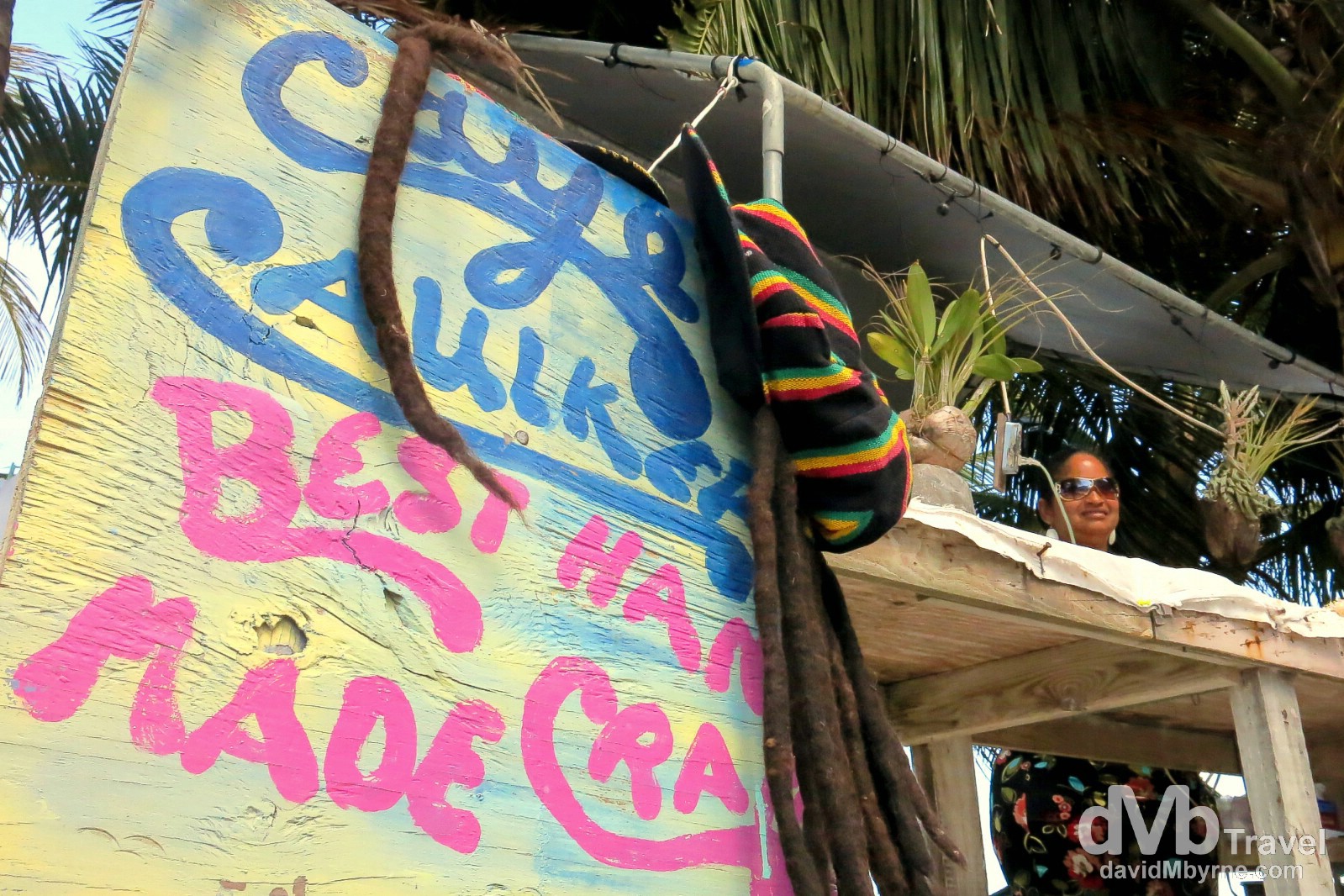 I need not have packed mine. Ready-made Bob Marley hat & dreds. Caye Caulker, Belize. May 13th 2013.