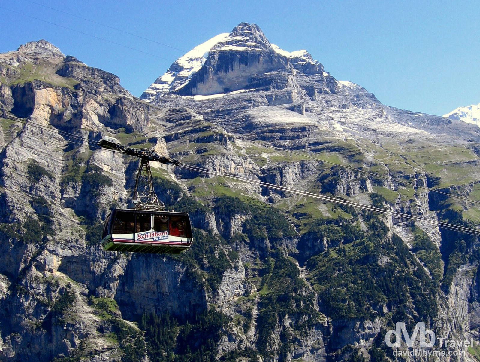 The Schilthorn Cable Car in the Jungfrau region of the Swiss Alps, Switzerland. August 25th, 2007.