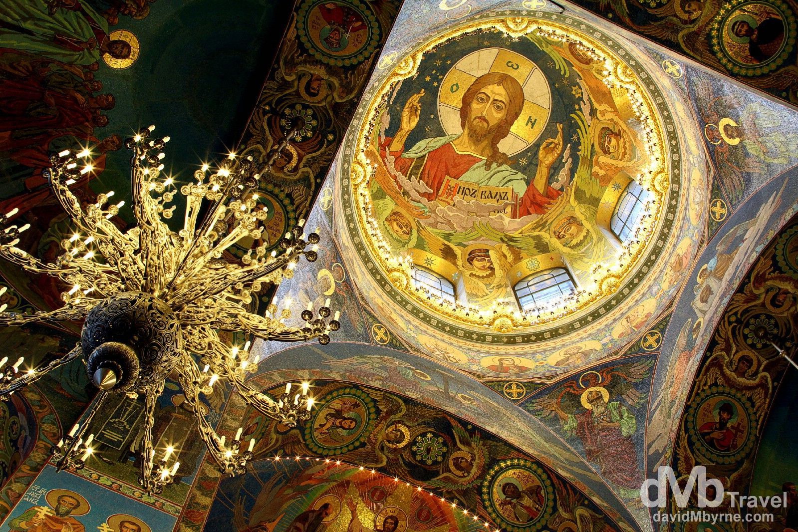 A section of the high ceiling of the Cathedral of the Resurrection of Christ, aka the Church on Spilled Blood, in St Petersburg, Russia. November 23rd 2012.