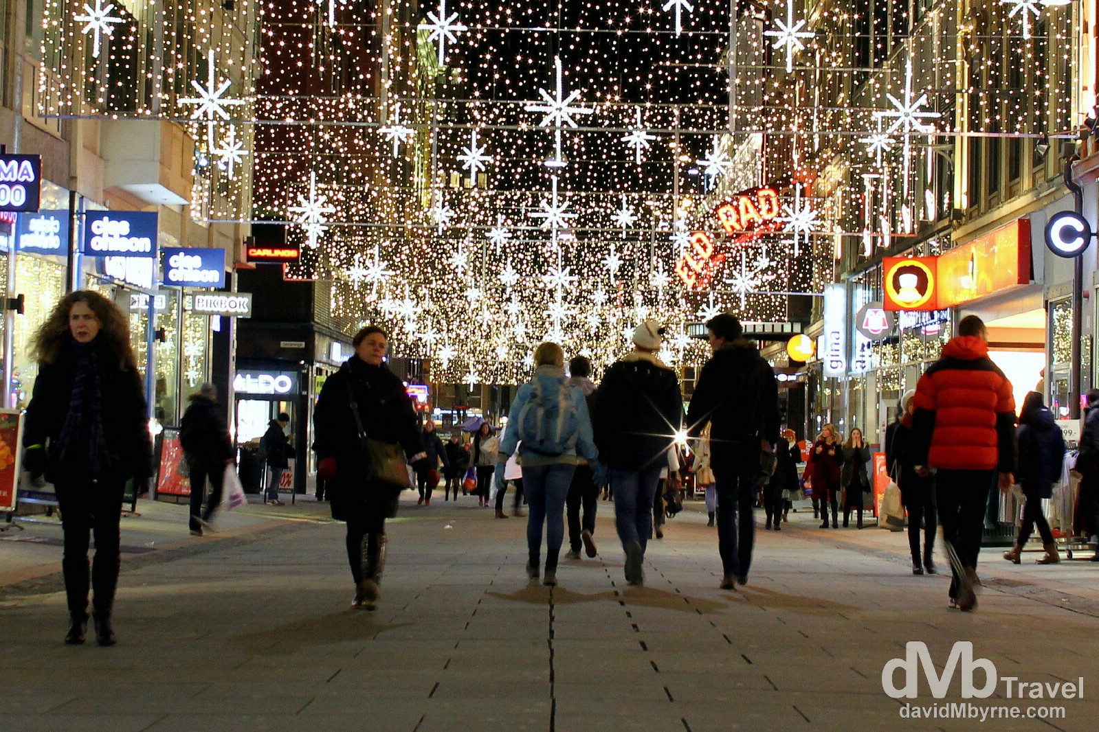 A festive look on Torggata, a pedestrianised street in central Oslo, Norway. November 29th 2012.