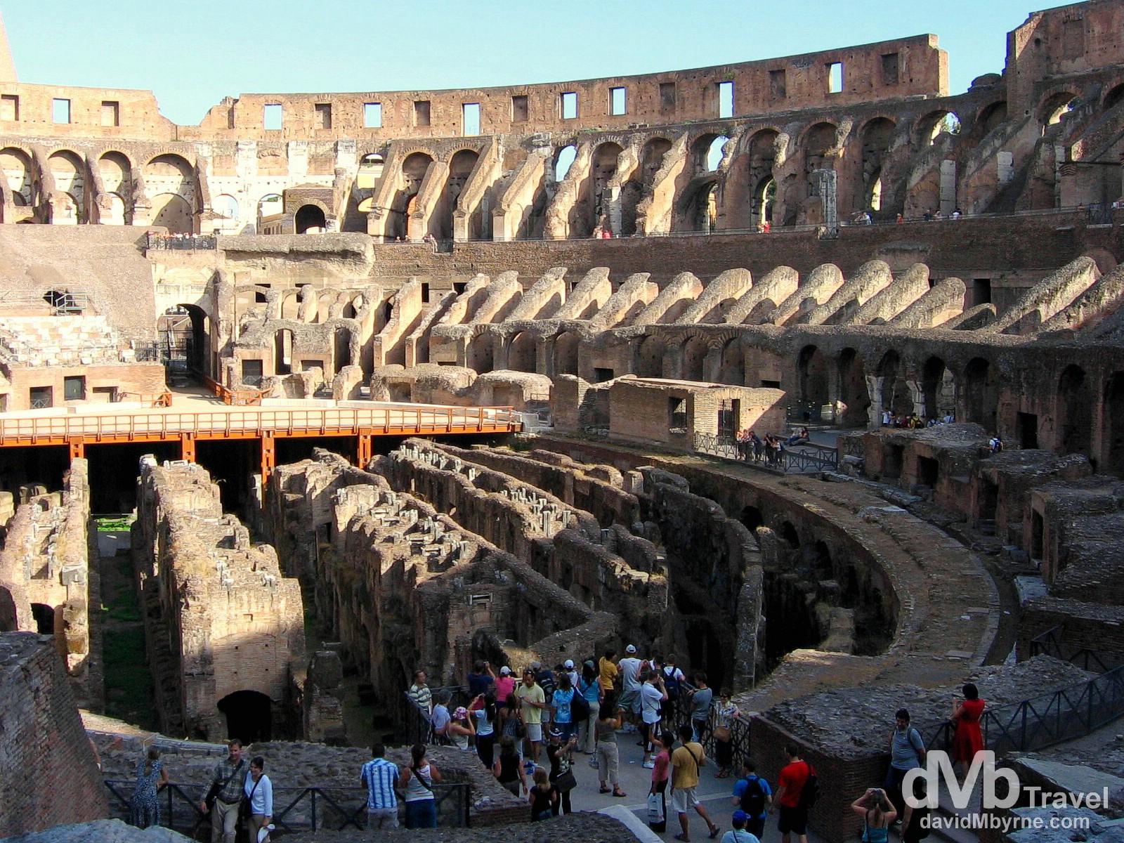The inside of the Colosseum, Rome, Italy. September 2nd, 2007.