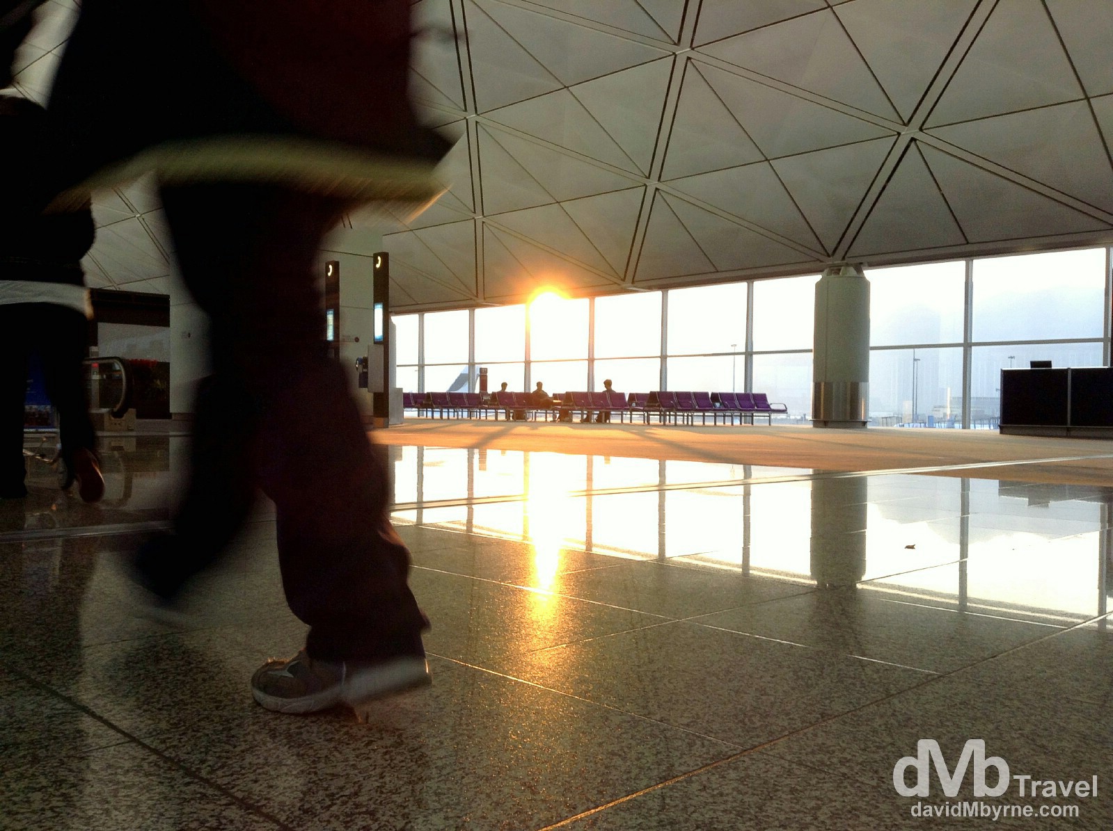 Sunrise as seen from a transit lounge in Hong Kong International Airport en route to Seoul, South Korea. January 17th 2013 (iPod)