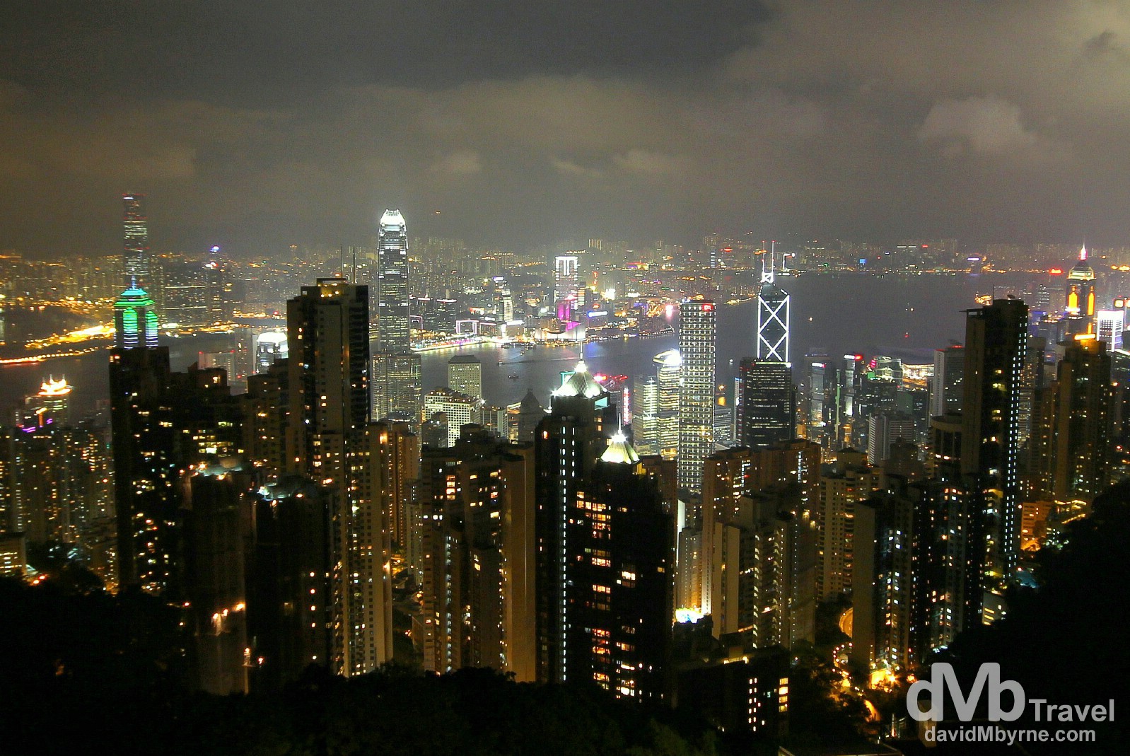 The Hong Kong Money Shot #2: The view of Central (foreground) & Kowloon (background) either side of Victoria Harbour as seen from Victoria Peak, Hong Kong Island. October 19th 2012.