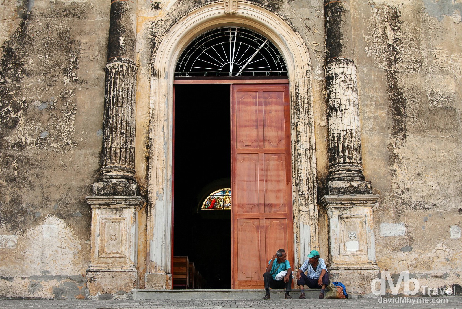 Sitting outside the 1539 Iglesia de la Merced, Granada, Nicaragua. June 18th 2013.
