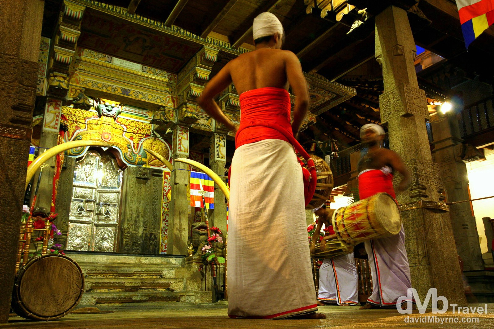 Inside the Temple of the Sacred Tooth Relic, Kandy, Sri Lanka. September 8th 2012. 