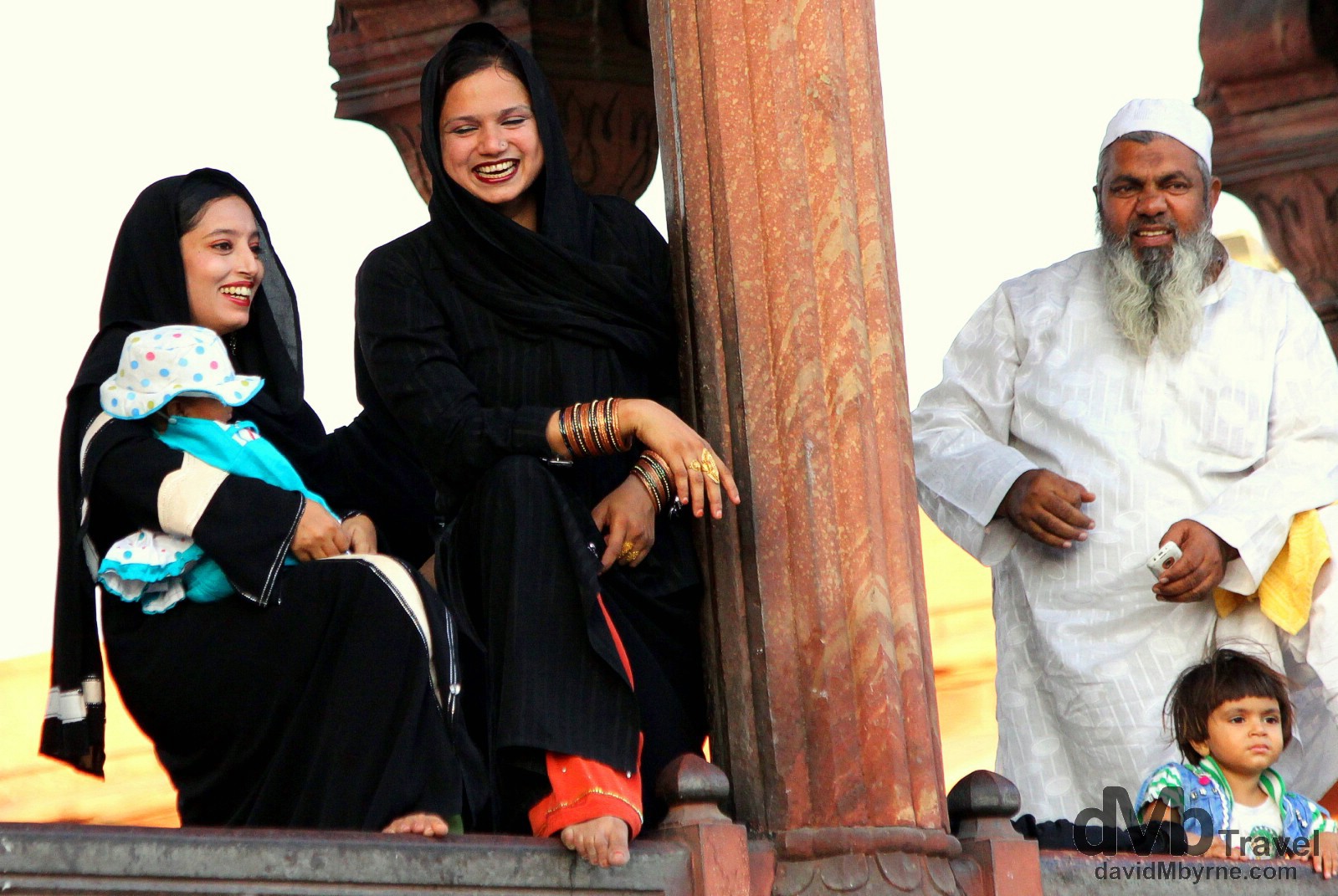 Smiling in the grounds of the Jama Masjid, Old Delhi, Delhi, India. October 7th 2102.