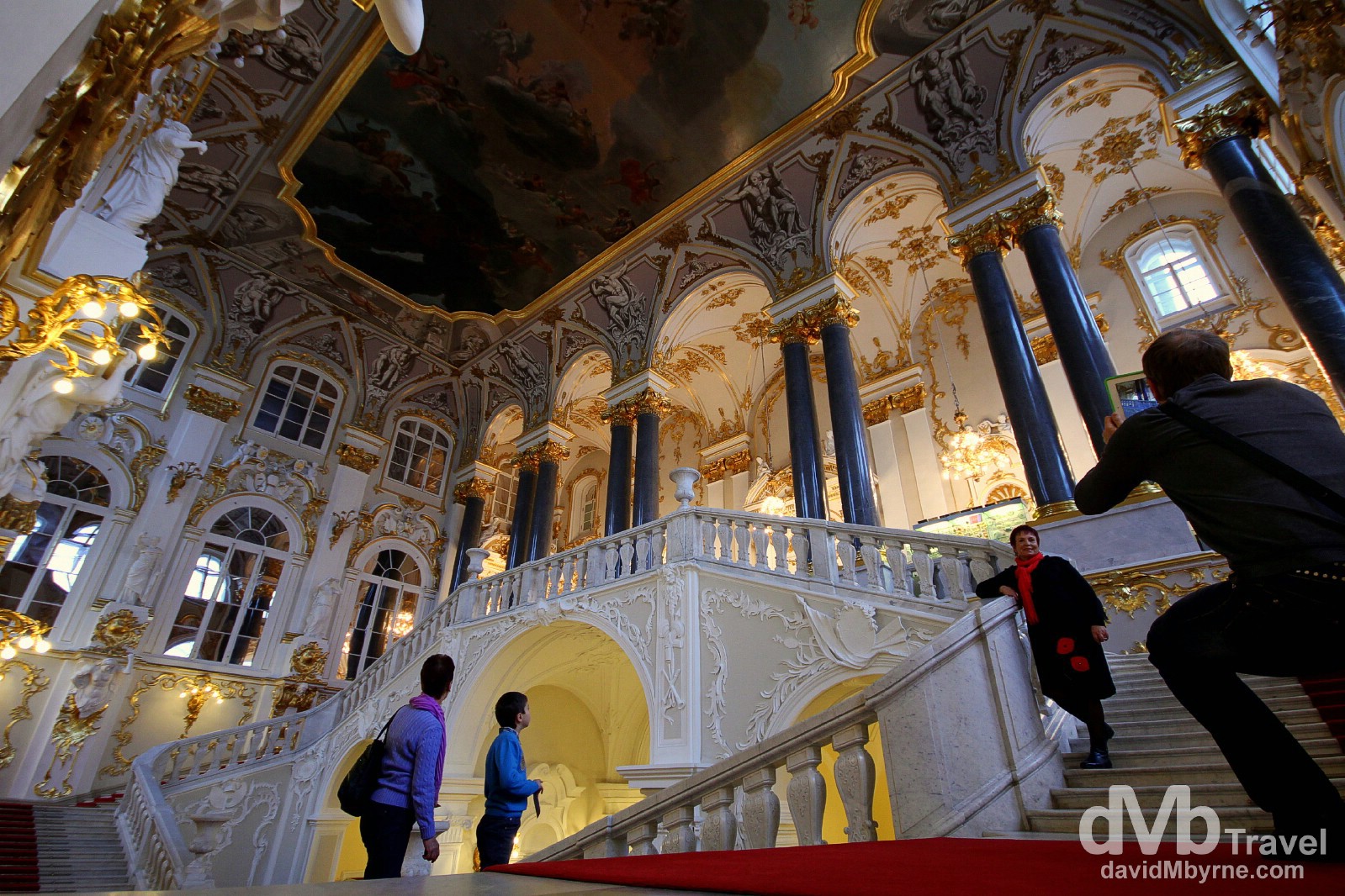 People on the Jordan Staircase of the Winter Palace, St Petersburg, Russia. November 22nd 2012.