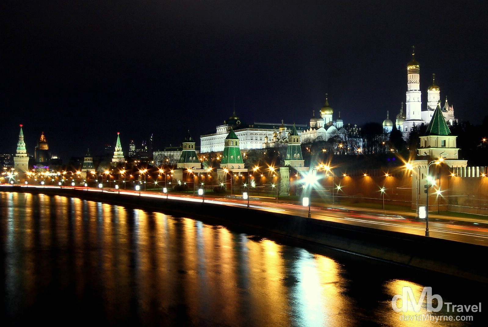 The southern wall of Moscow Kremlin as seen from the Bol Moskvoretsky most over the Moscow River. Moscow, Russia. November 17th 2012.