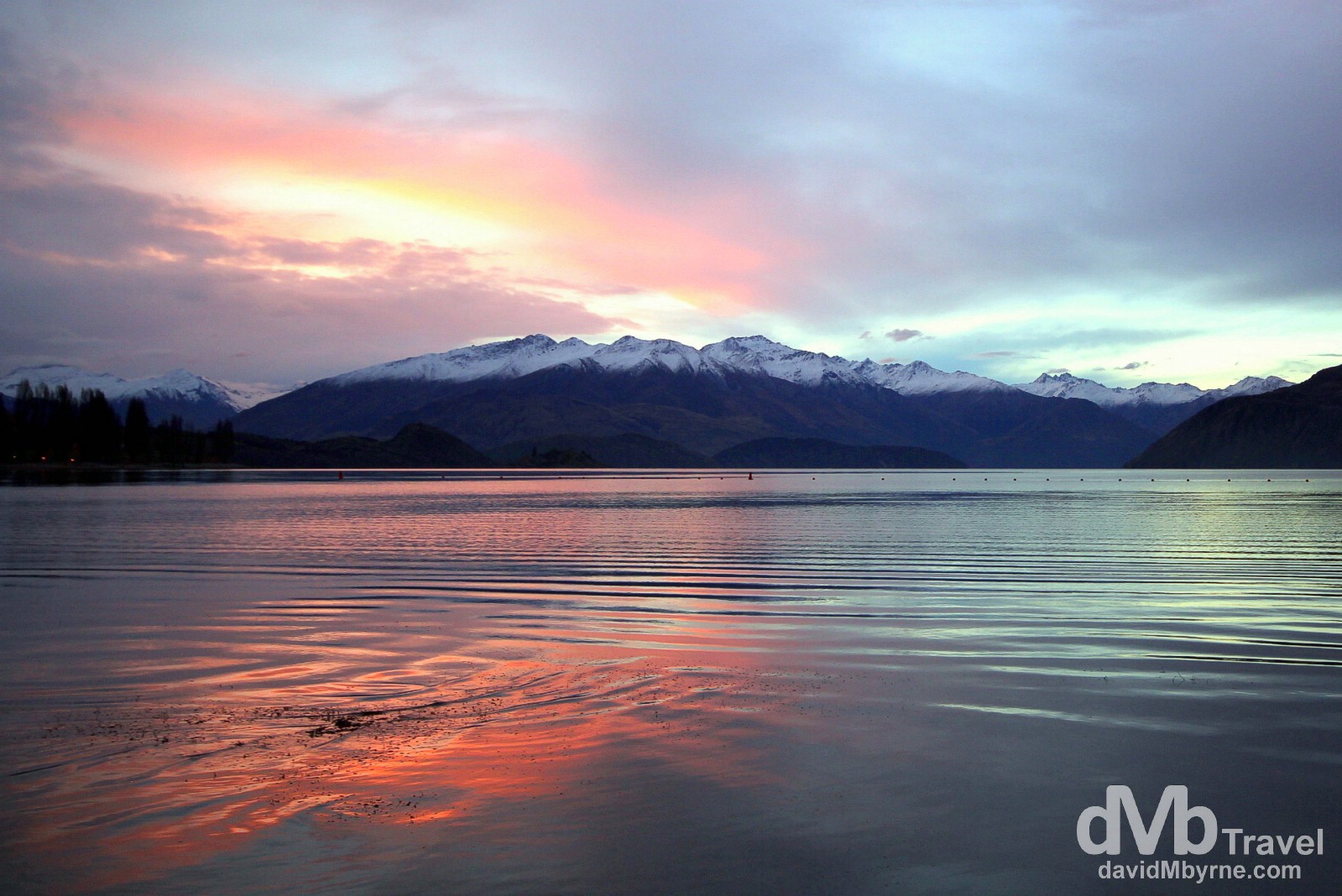 Fading sunset as seen from the shores of Lake Wanaka, Wanaka, South Island, New Zealand. May 20th 2012.