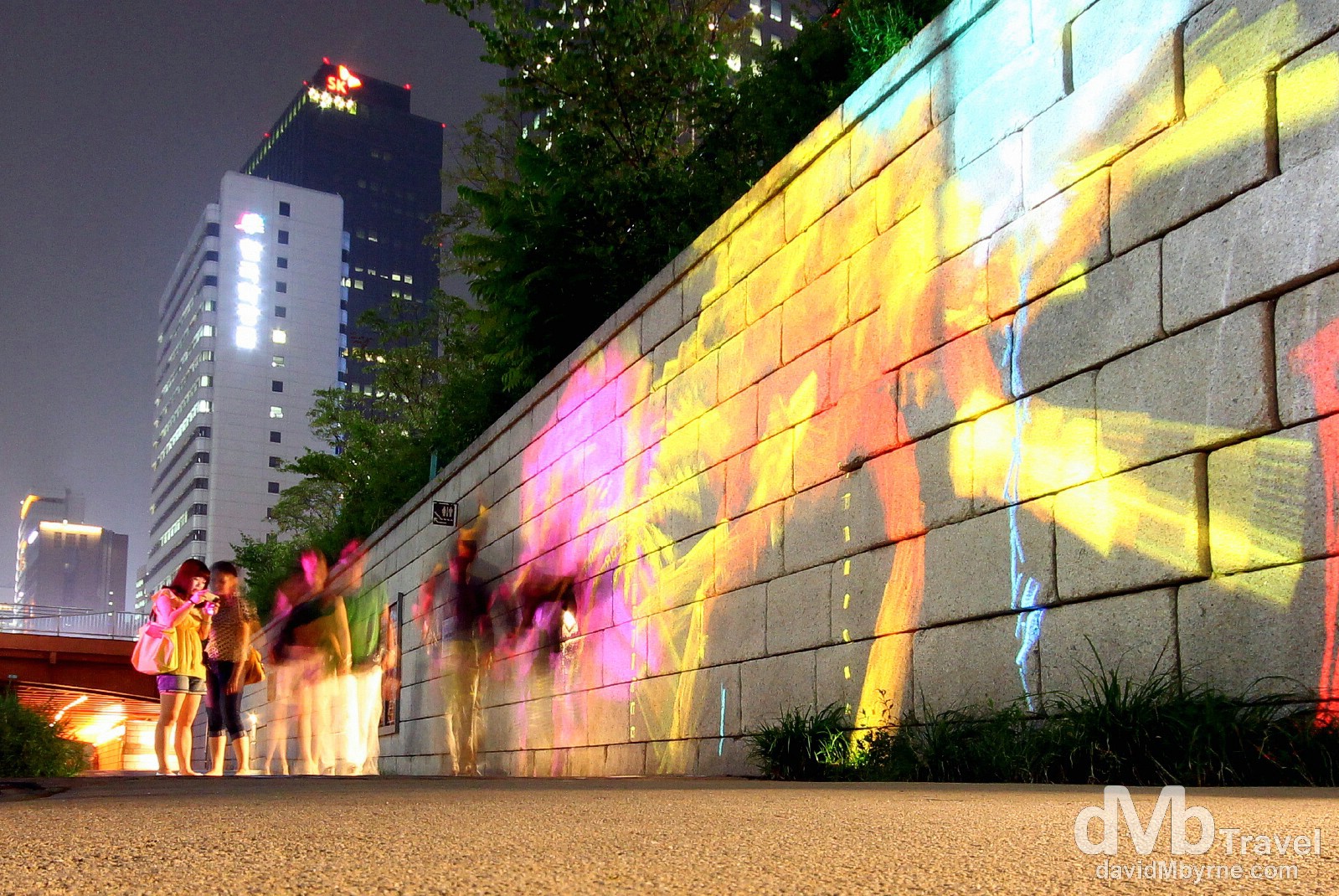 Light Show by the Cheonggyecheon Stream in Seoul, South Korea. July 12th 2012.
