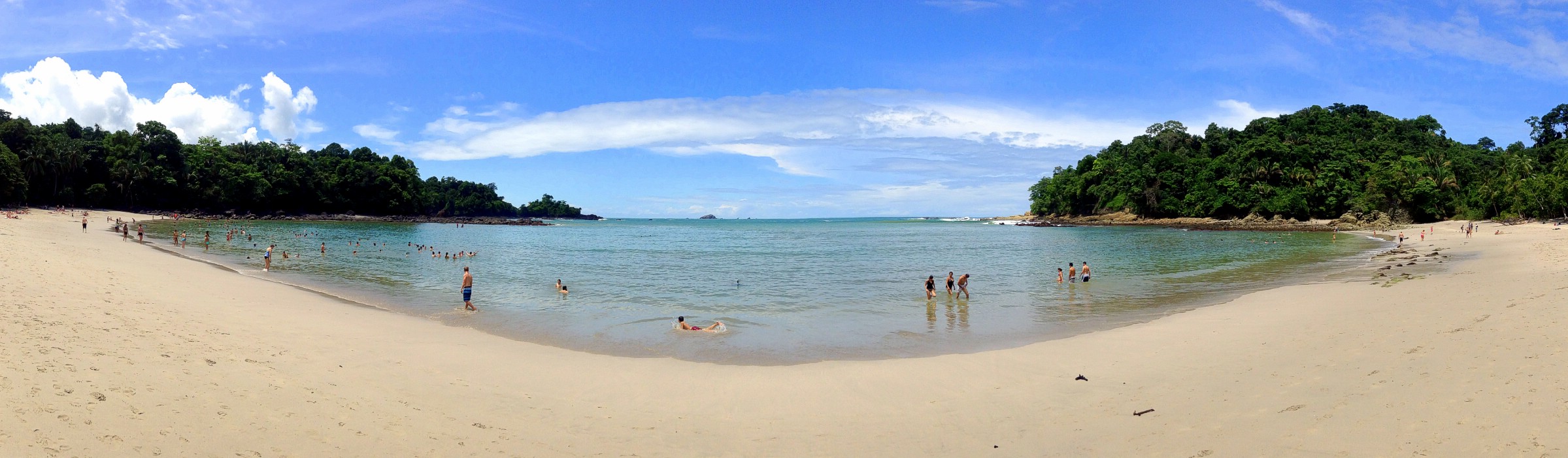 A panorama showing the grin of Playa Manuel Antonio of Parque Nacional Manuel Antonio, Costa Rica. June 26th 2013 (iPod) ***Click on image to view full screen. ***