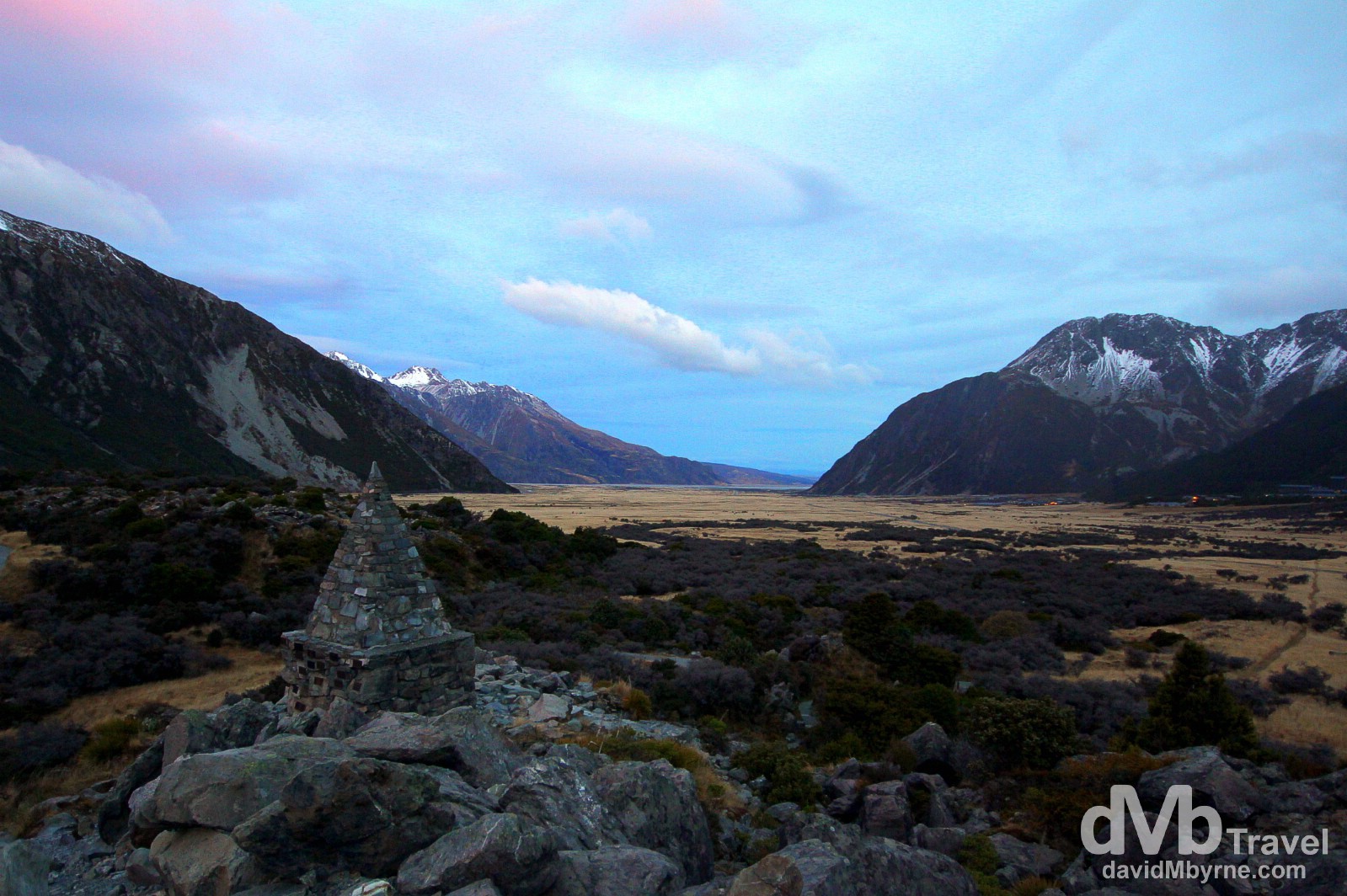 A late evening image of the landscape surrounding Mount Cook Village, Mount Cook National Park, South Island, New Zealand. May 30th 2012.