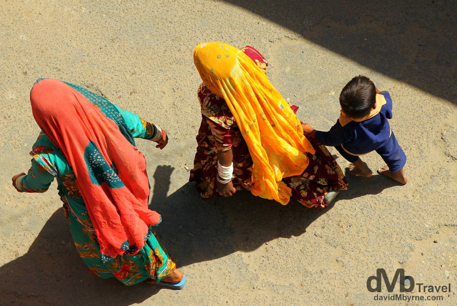 An Aerial shot on the streets of Pushkar, Rajasthan, India. October 3rd 2012.