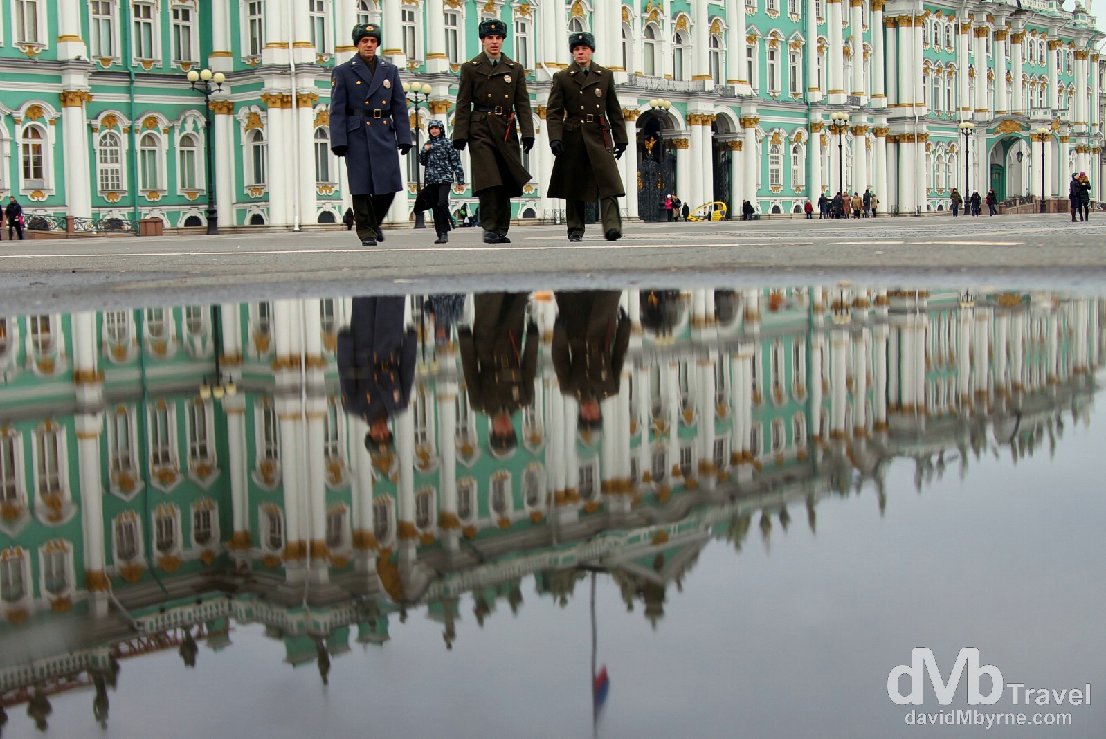 Reflections in Palace Square, St Petersburg, Russia. November 21st 2012. 