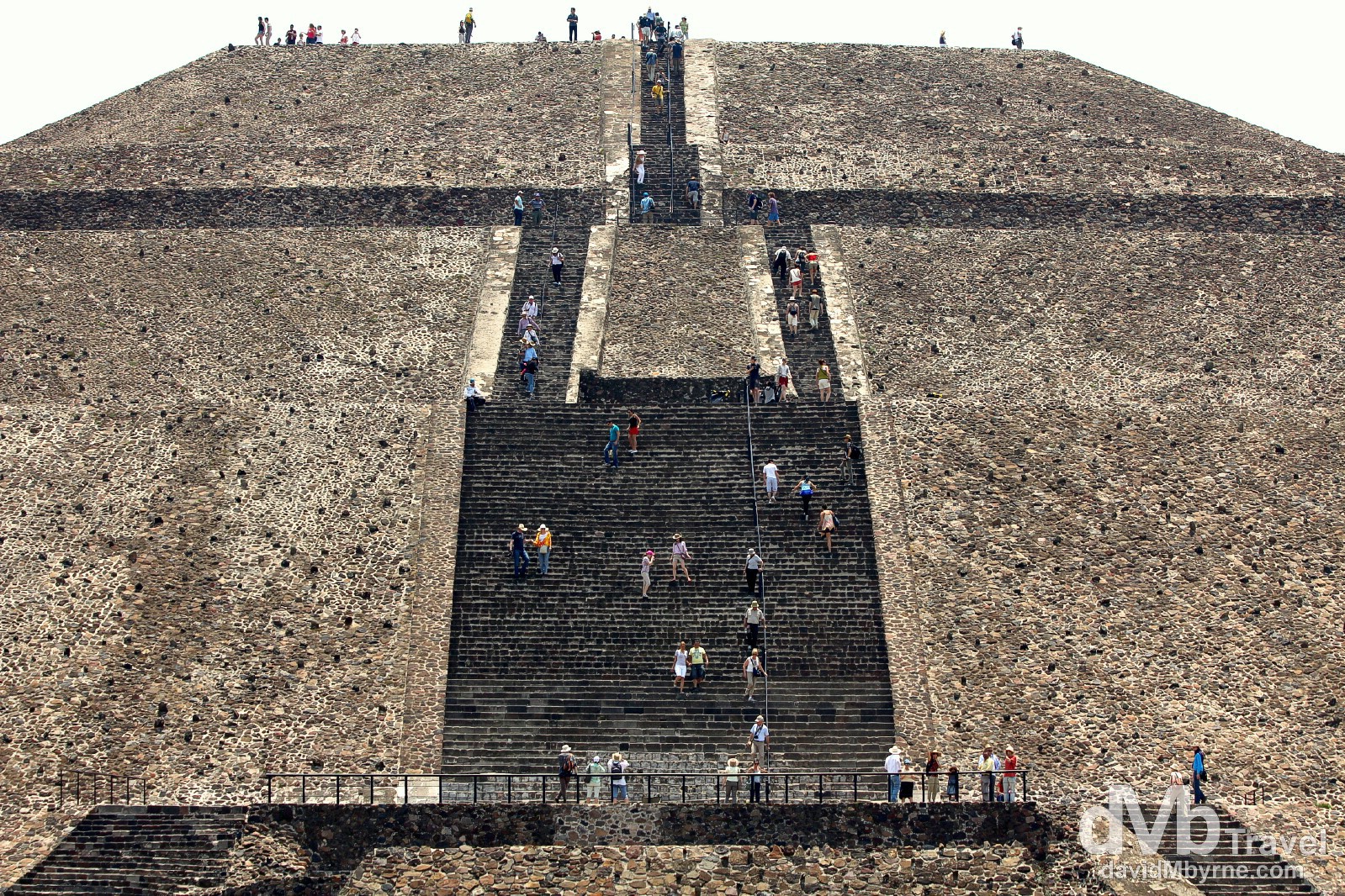Scaling the Piramide del Sol (Pyramid of the Sun), the third largest pyramid in the world. Teotihuacan, Mexico. April 29th 2013.