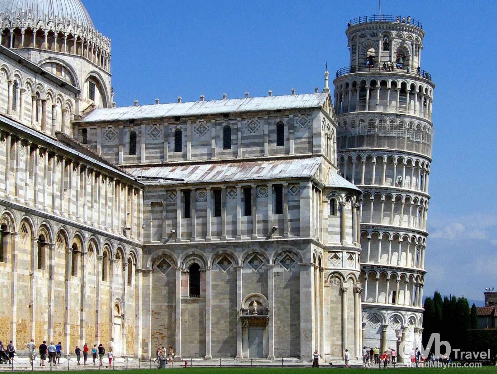 A section of the Cathedral & the leaning tower in the Campo dei Miracoli (Field of Miracles) in Pisa, Tuscany, Italy. August 31st 2007.