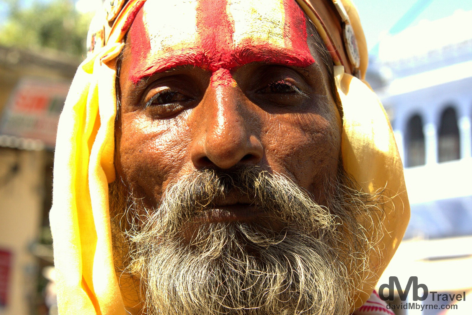 A Sadu, a Hindu holy man, on the streets of Pushkar, Rajasthan, India. October 3rd 2012.
