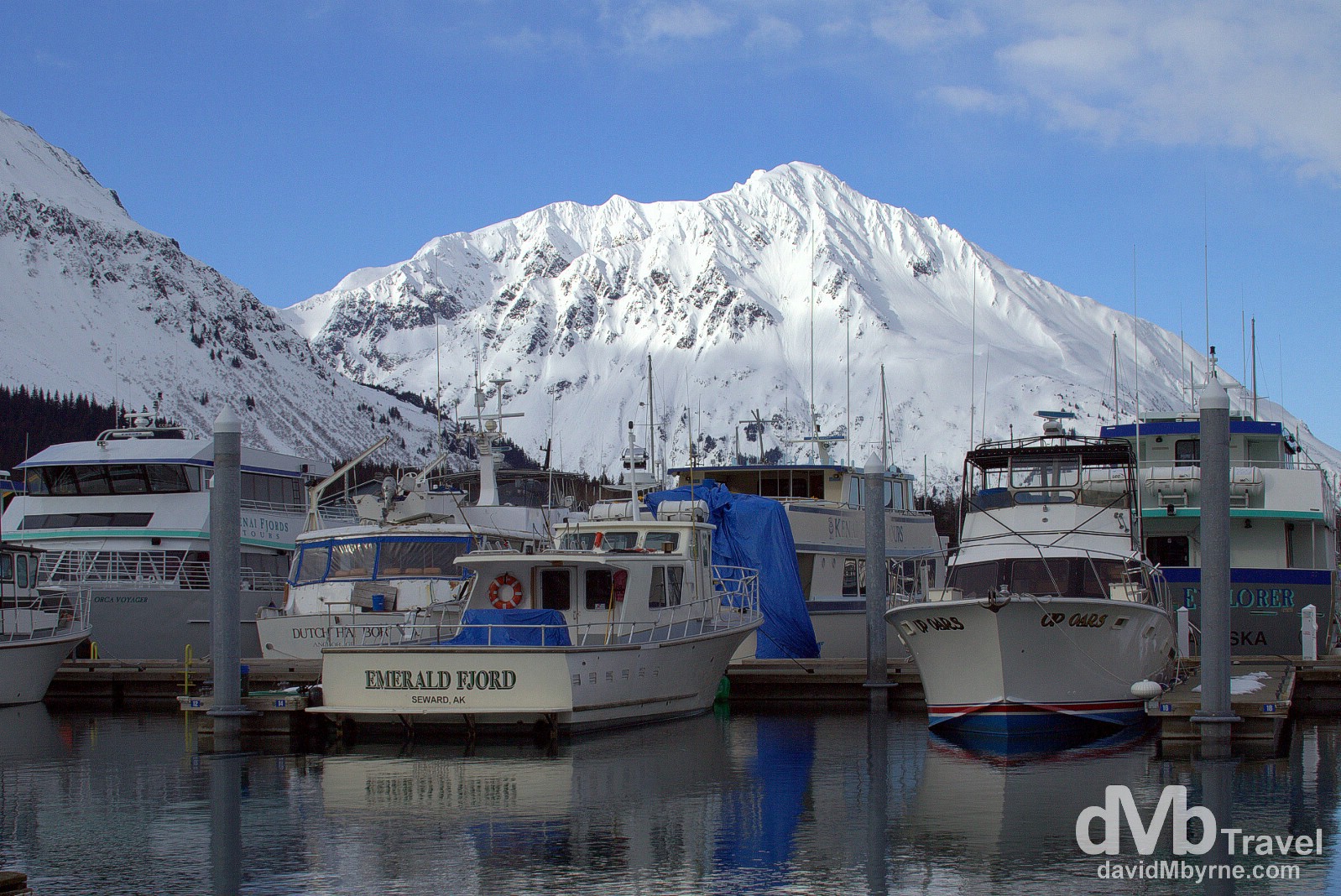 Boats in Seward Harbour, Seward, Kenai Peninsula, Alaska, USA. March 13th 2013. 