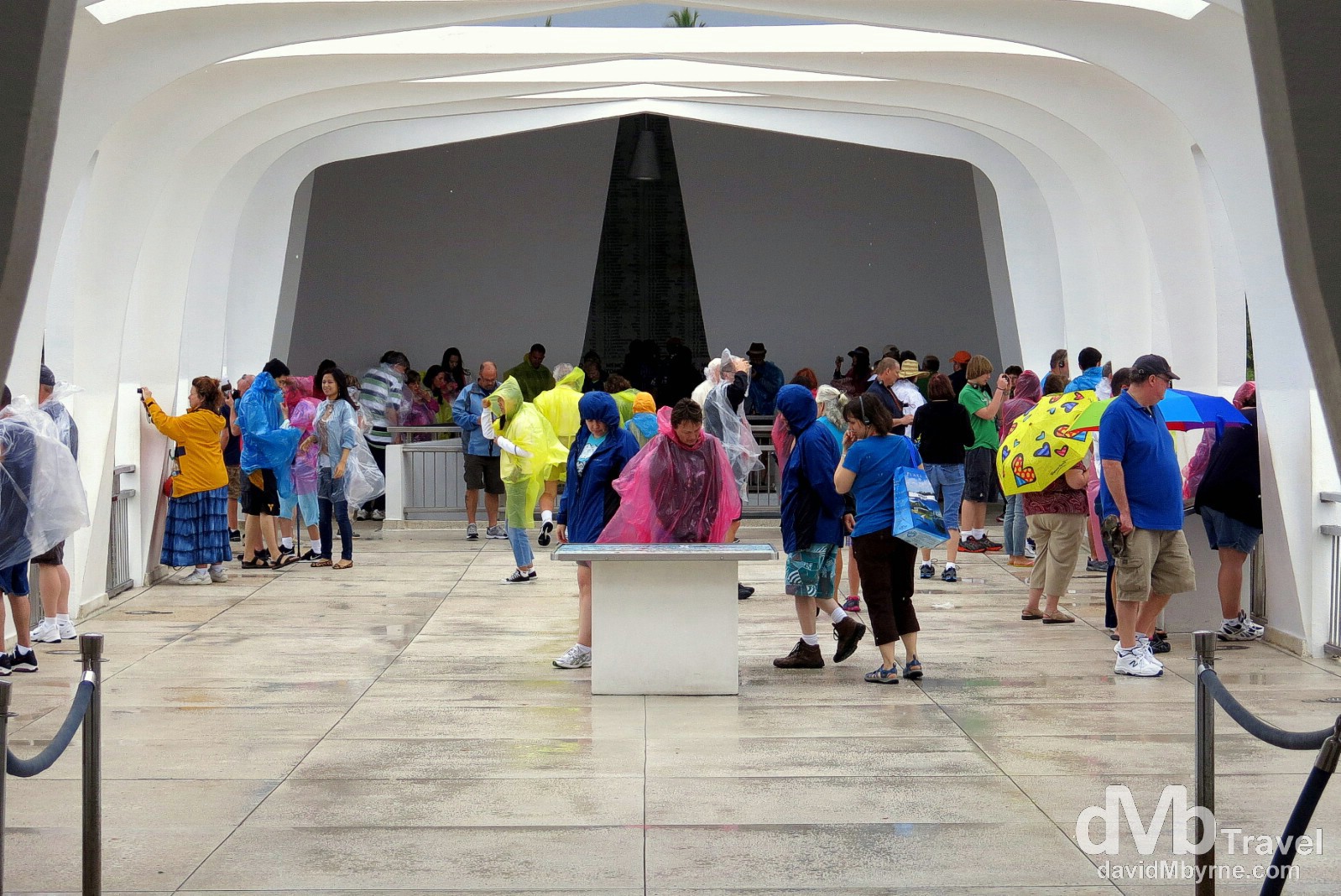 Windswept & wet inside the USS Arizona Memorial in Pearl Harbour, Oahu, Hawaii, USA. March 10th 2013.