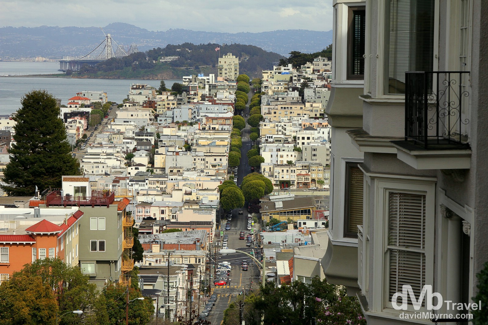 The view from Lombard Street, San Francisco, California, USA. March 31st 2013.