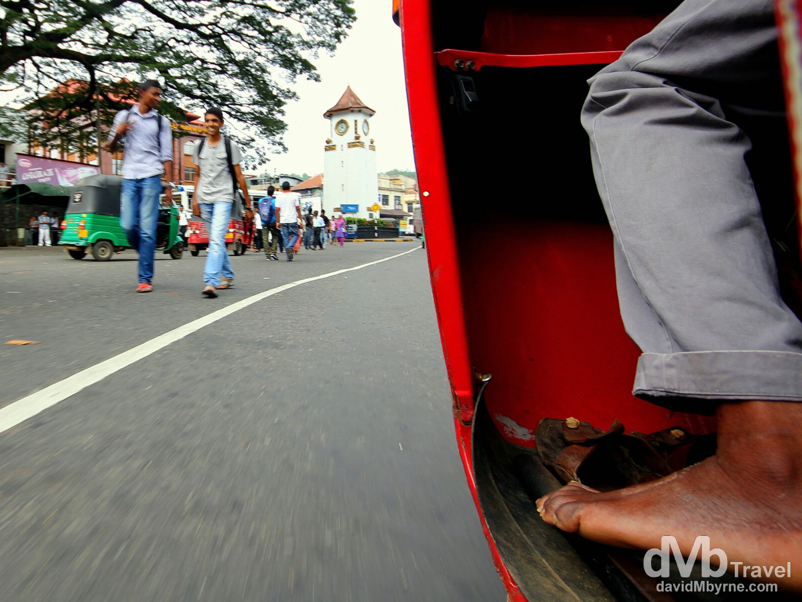 Riding a tuk-tuk on the streets of Kandy, Sri Lanka. September 9th 2012. 