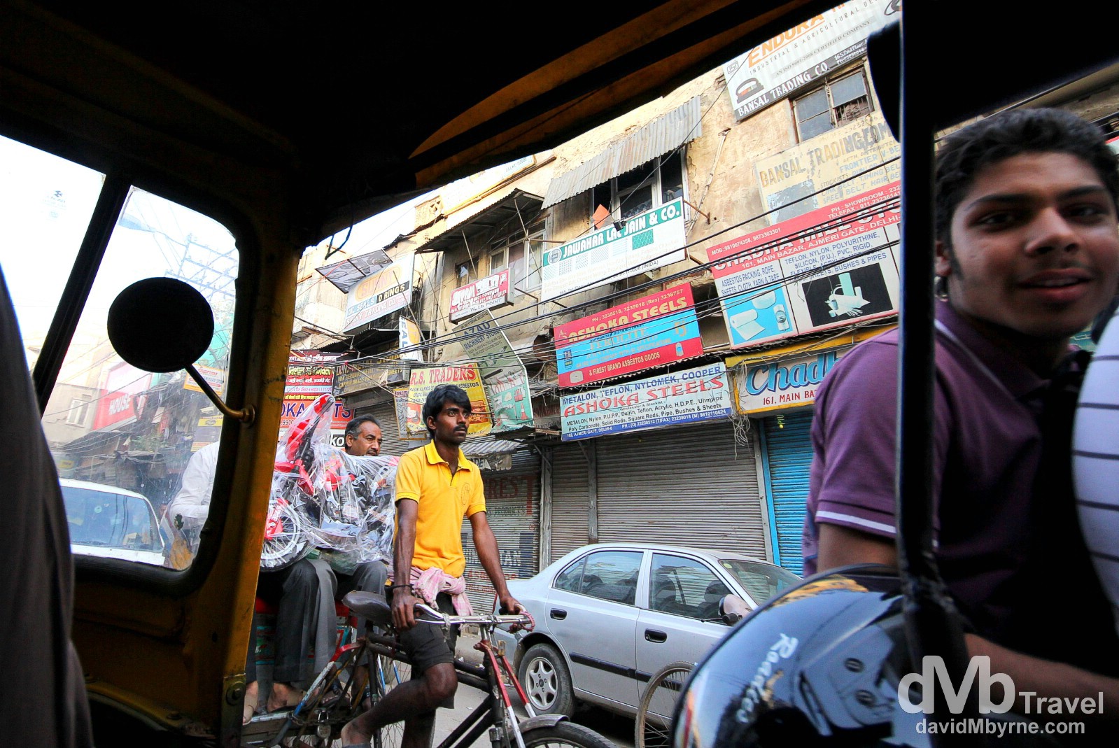 Tut tuk views on the streets of Old Delhi, Delhi, India. October 7th 2012. 
