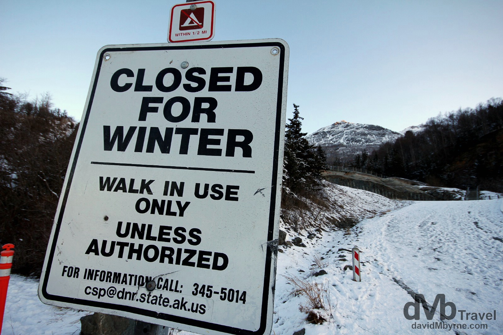Closed for the winter. Seward Highway, Kenai Peninsula, Alaska, USA. March 12th 2013. 