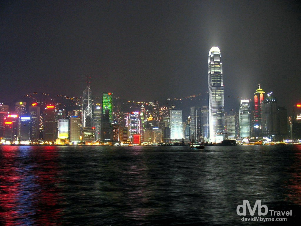 The view of Central from the Kowloon waterfront in Hong Kong, China. September 5th, 2004.