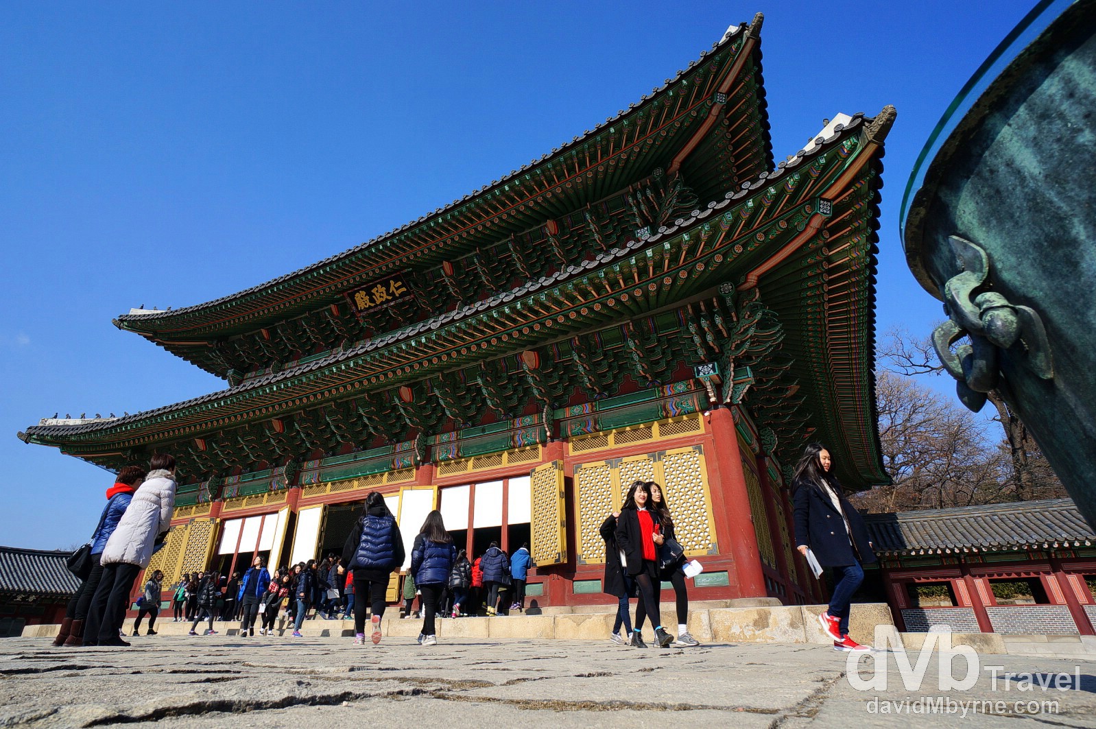 Injeongjeon, the main hall of the UNESCO World Heritage-listed Changdeokgung Palace Complex in Seoul, South Korea. January 18th 2014