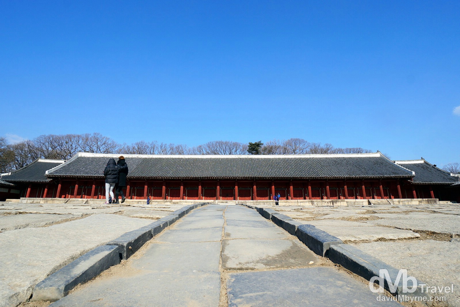 Jeongjeon, the largest building in the UNESCO listed Jongmyo Shrine in Seoul, South Korea. January 18th, 2014.