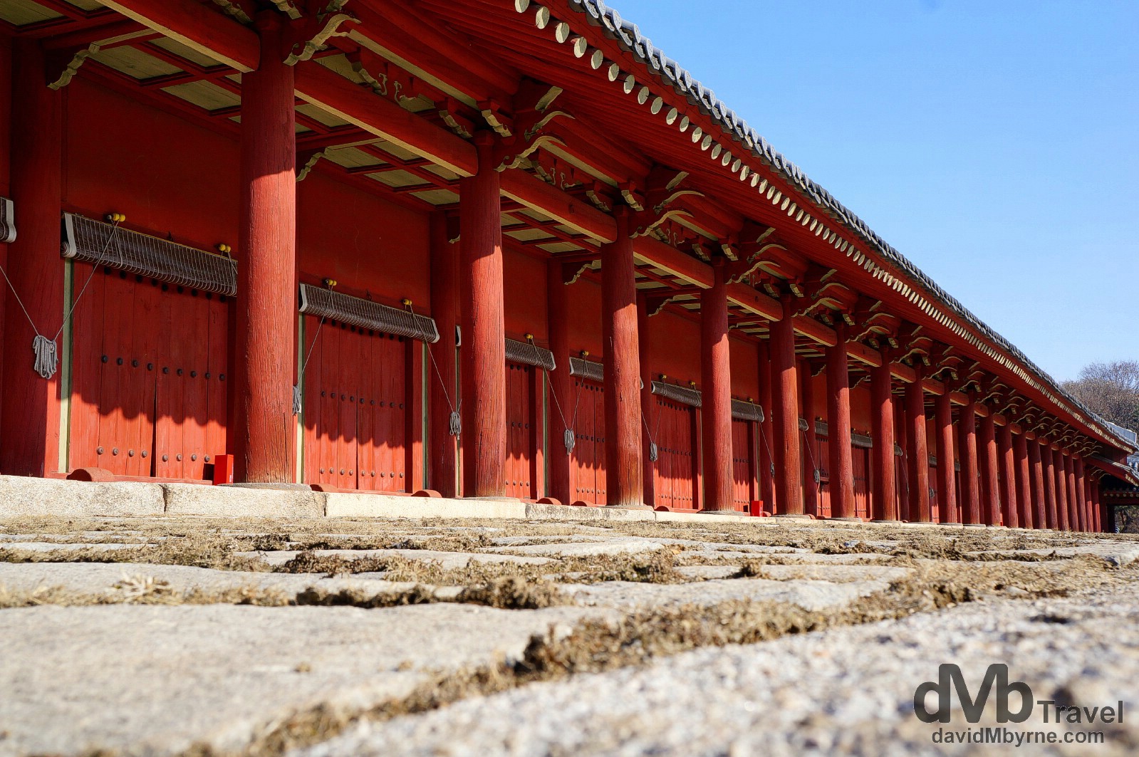 Jeongjeon, the largest building in the UNESCO listed Jongmyo Shrine in Seoul, South Korea. January 18th, 2014.