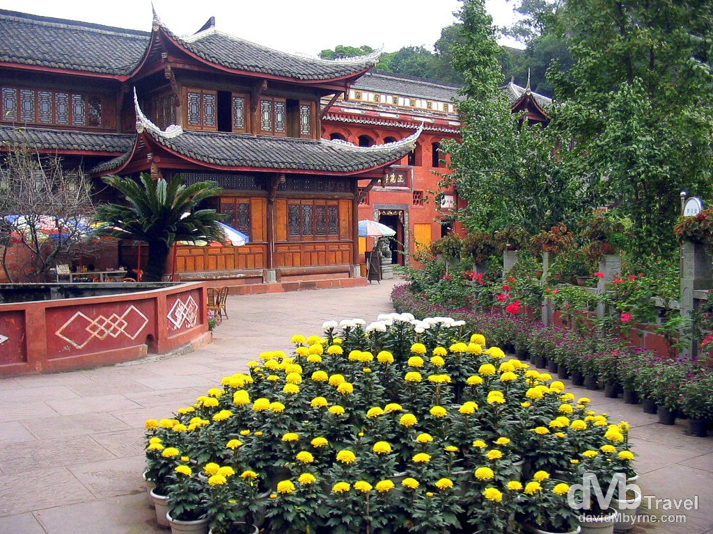 A monastery in the Leshan Giant Buddha Scenic Area, the area surrounding Dafo, The Giant Buddha. Leshan, Sichuan province, China. September 20th, 2004.