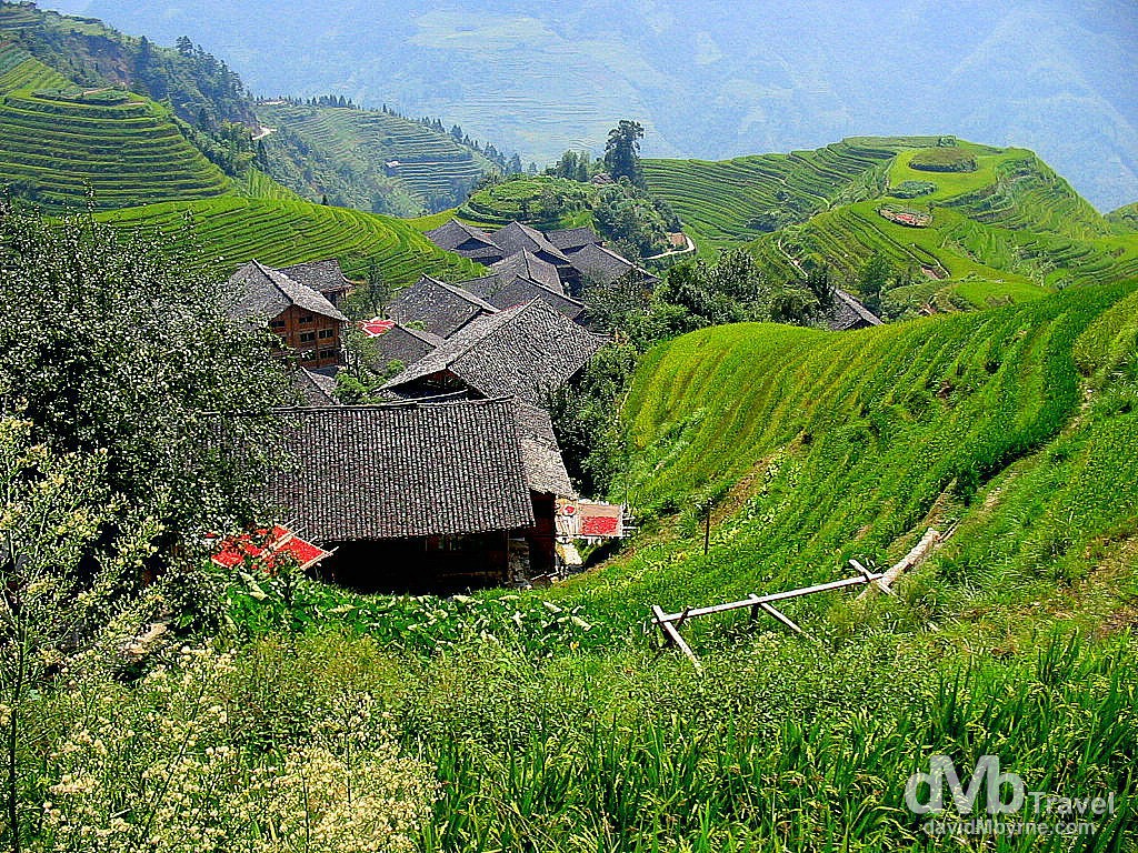 Overlooking Ping An Zhuang minority village, Longji Mountains, Guangxi Province, Southern China. September 15th, 2004.
