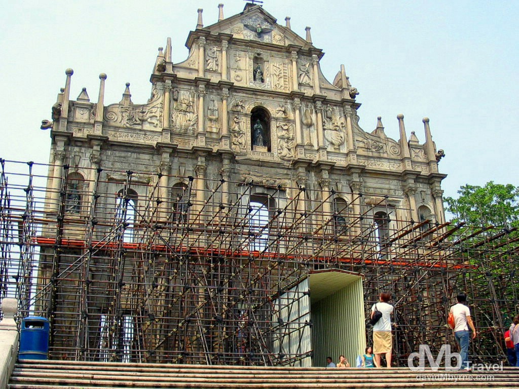 The façade of the ruins of Sao Paulo, once hailed as the greatest Christian monument in East Asia. Macau, China. September 7th, 2004.