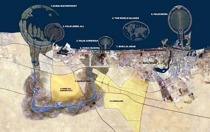 Satellite Map, Dubai.
