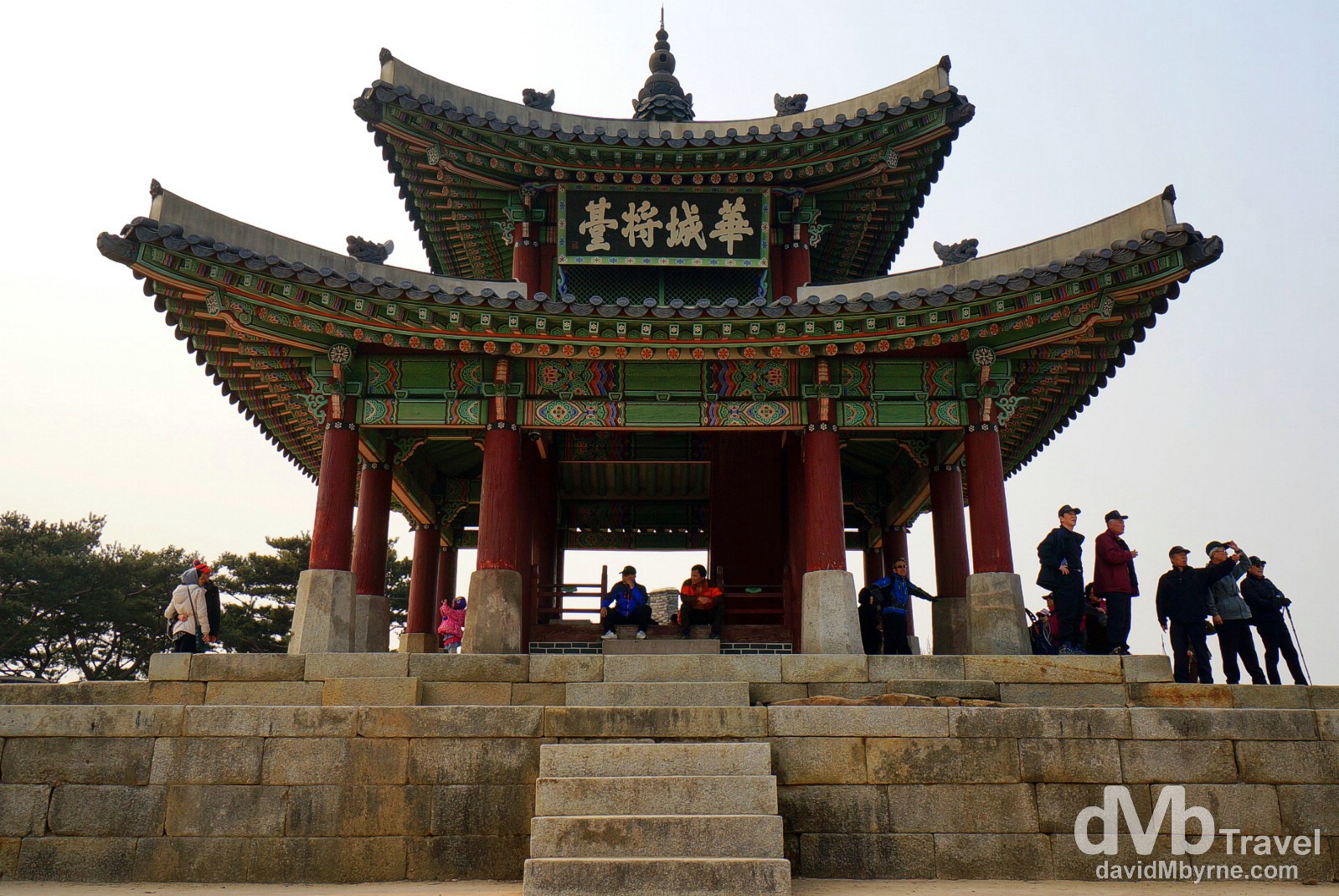 Seojangdae, the West Command Post, atop Paldansan (Mt. Paldan) of Suwon Hwaseong Fortress, Suwon, South Korea. February 23rd, 2014.  