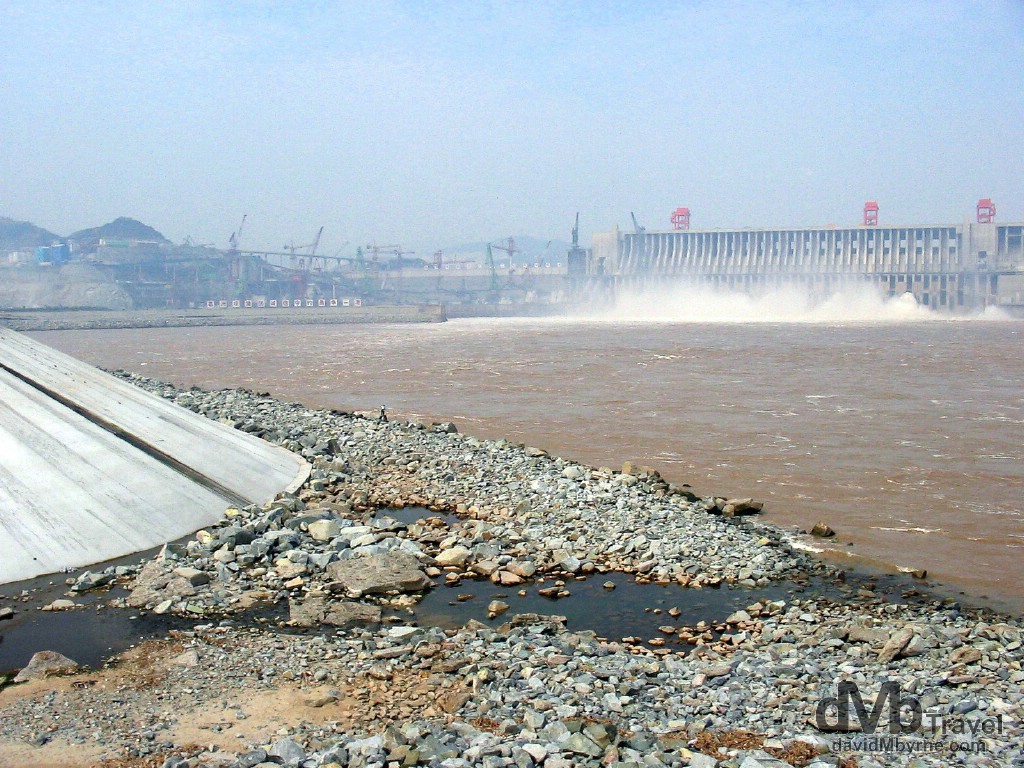 A section of the incomplete Three Gorges Dam near Yichang, Hubei Province, China. September 28th, 2004.