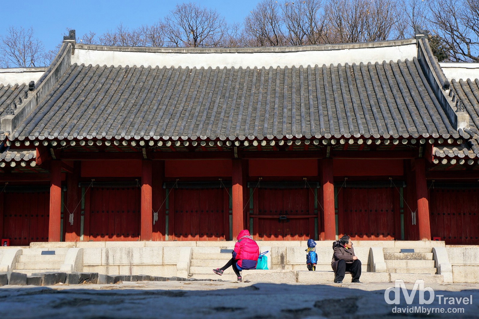 In the grounds of Yeongnyeongjeon in the UNESCO listed Jongmyo Shrine in Seoul, South Korea. January 18th, 2014.