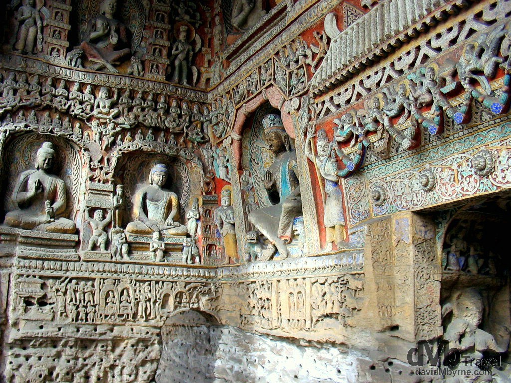 Buddhist carvings at the UNESCO listed Yungang Cave Complex in Shanxi Province, China. October 2nd, 2004.