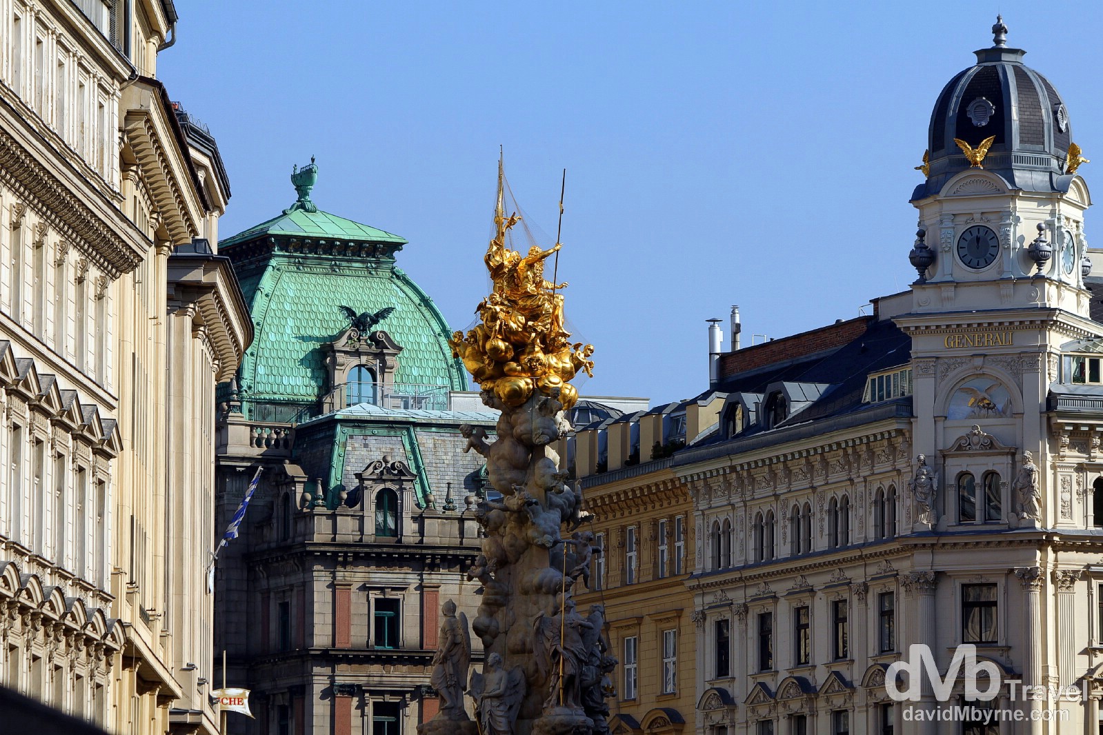 Buildings on Graben, a plush shopping street & the main pedestrian thoroughfare in Vienna, Austria. March 29th, 2014. 