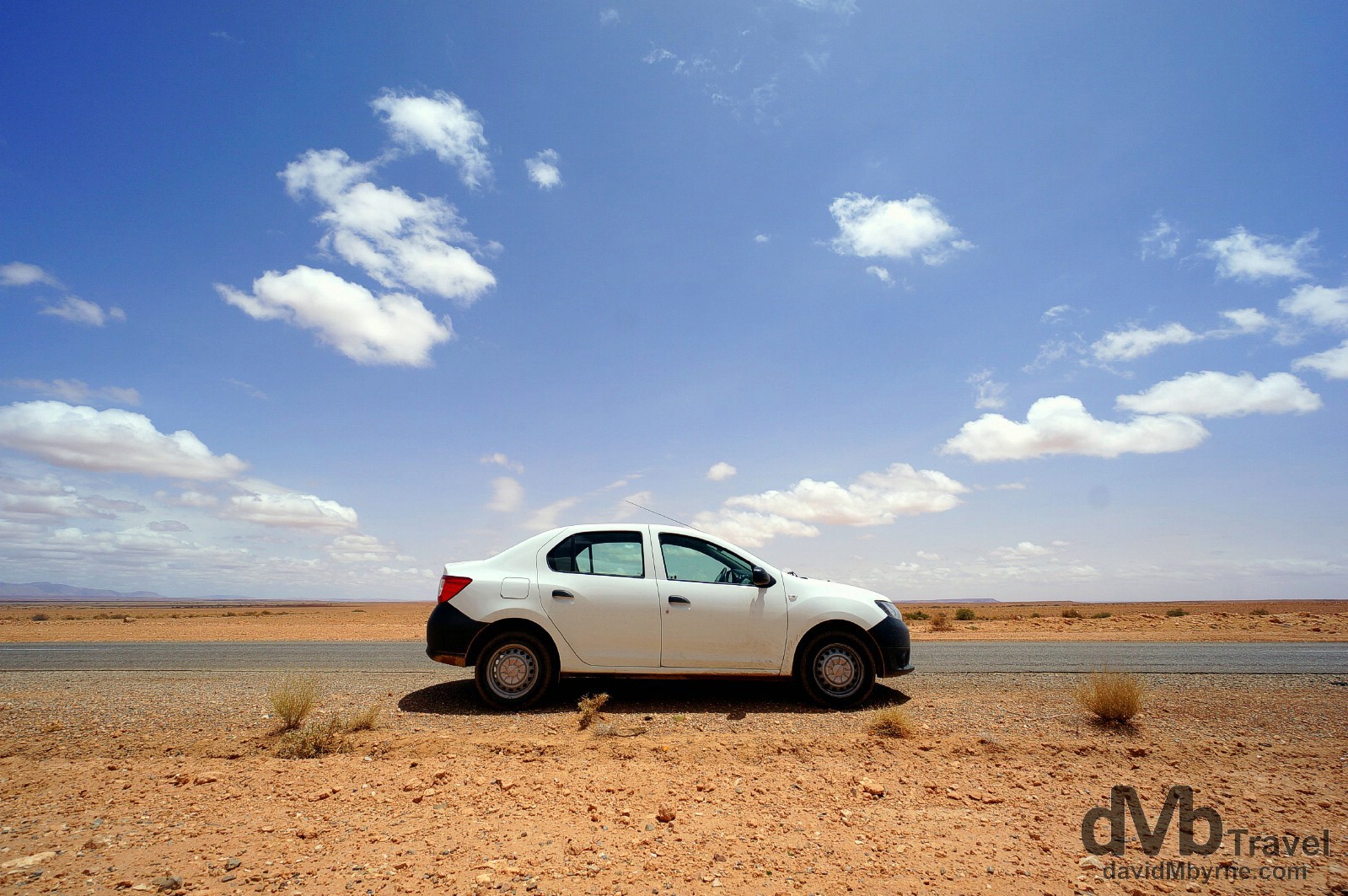 Dacia Logan. On the road outside Er Rachedia, Morocco. May 18th, 2014.