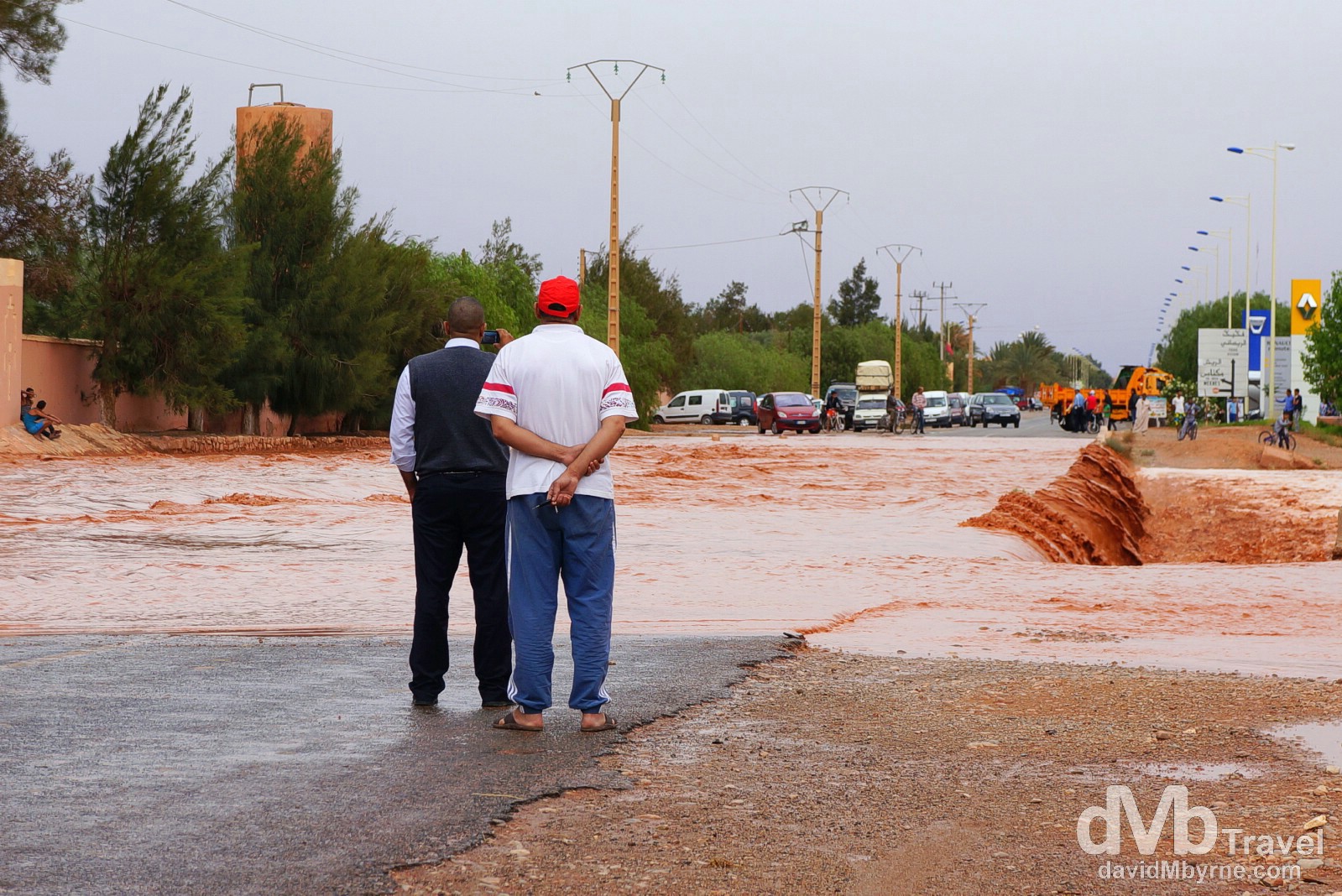 Road floods outside the town of Er Rachidia, Morocco. May 17th, 2014.