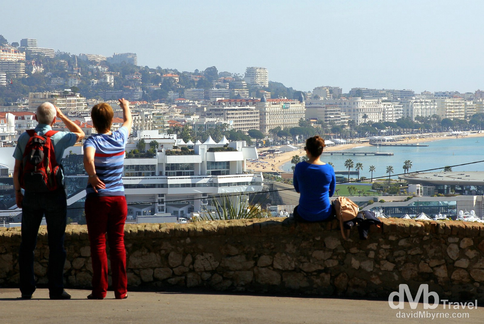 Viewing the Baie de Cannes from Le Suquet (Old Town), Cannes, Côte d'Azur, France. March 15th, 2014. 